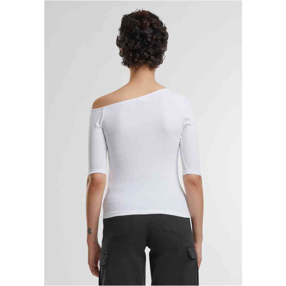 Urban Classics - Organic Asymmetric Rib Top - White